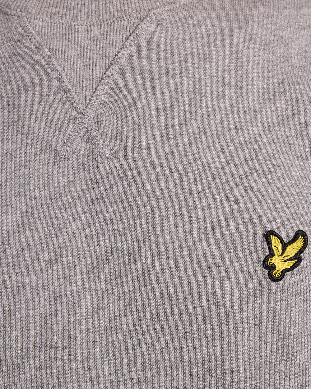 Lyle and Scott Crew Neck Sweatshirt Mid Grey Marl Detailansicht Logo