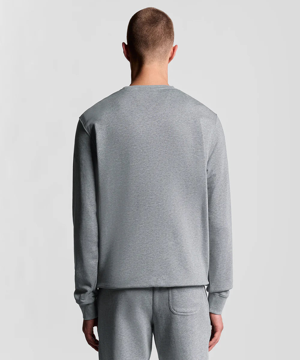 Lyle and Scott Crew Neck Sweatshirt Mid Grey Marl hinten