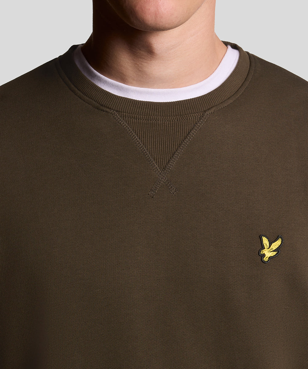 Lyle and Scott Crew Neck Sweatshirt Olive Detailansicht