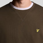 Lyle and Scott Crew Neck Sweatshirt Olive Detailansicht