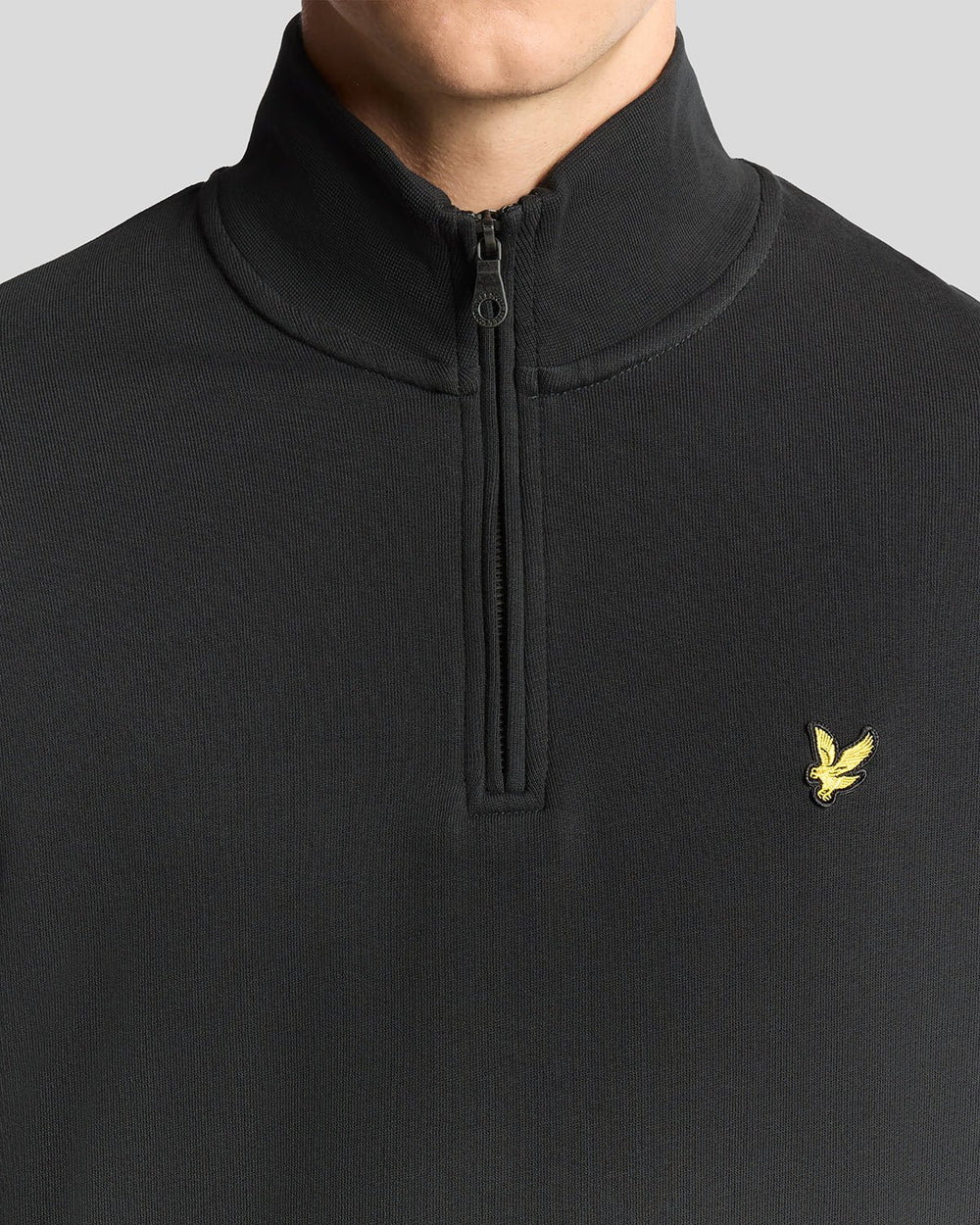 Lyle and Scott Loopback Quarter Zip Sweat Gunmetal Detailansicht