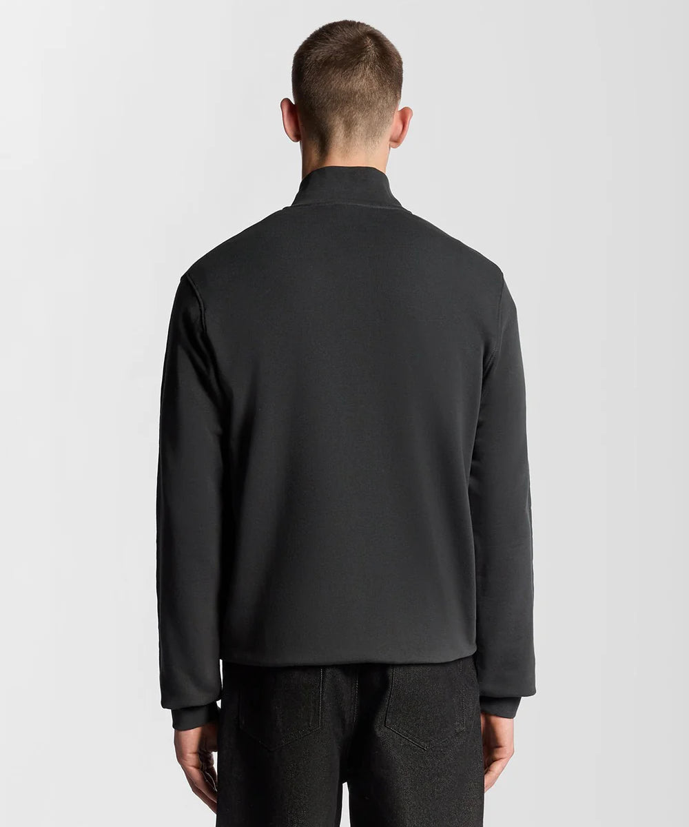 Lyle and Scott Loopback Quarter Zip Sweat Gunmetal-hinten