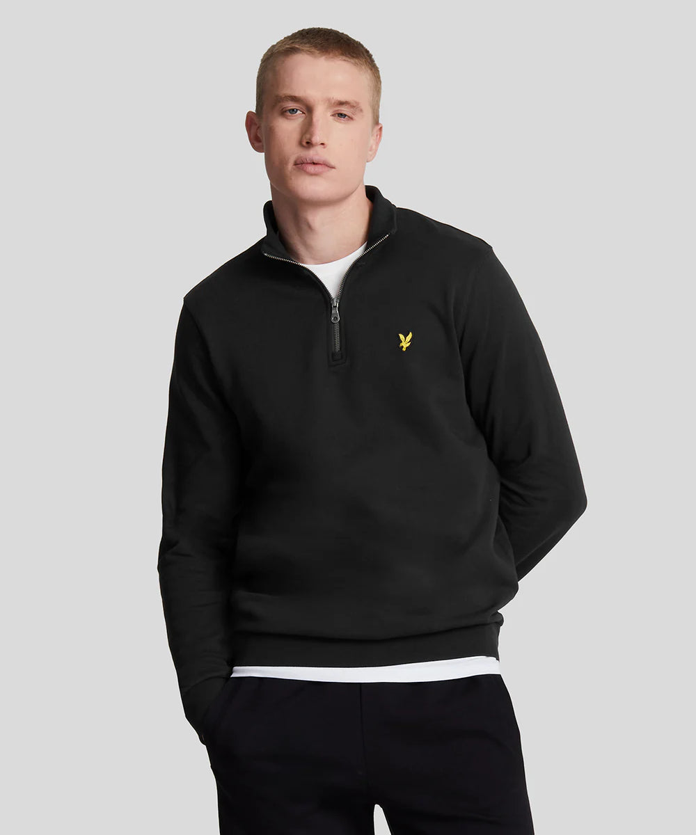 Lyle and Scott Loopback Quarter Zip Sweat Jet Black