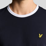 Lyle & Scott Ringer T-Shirt Dark Navy White Detailansicht