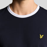 Lyle & Scott Ringer T-Shirt Dark Navy White Detailansicht