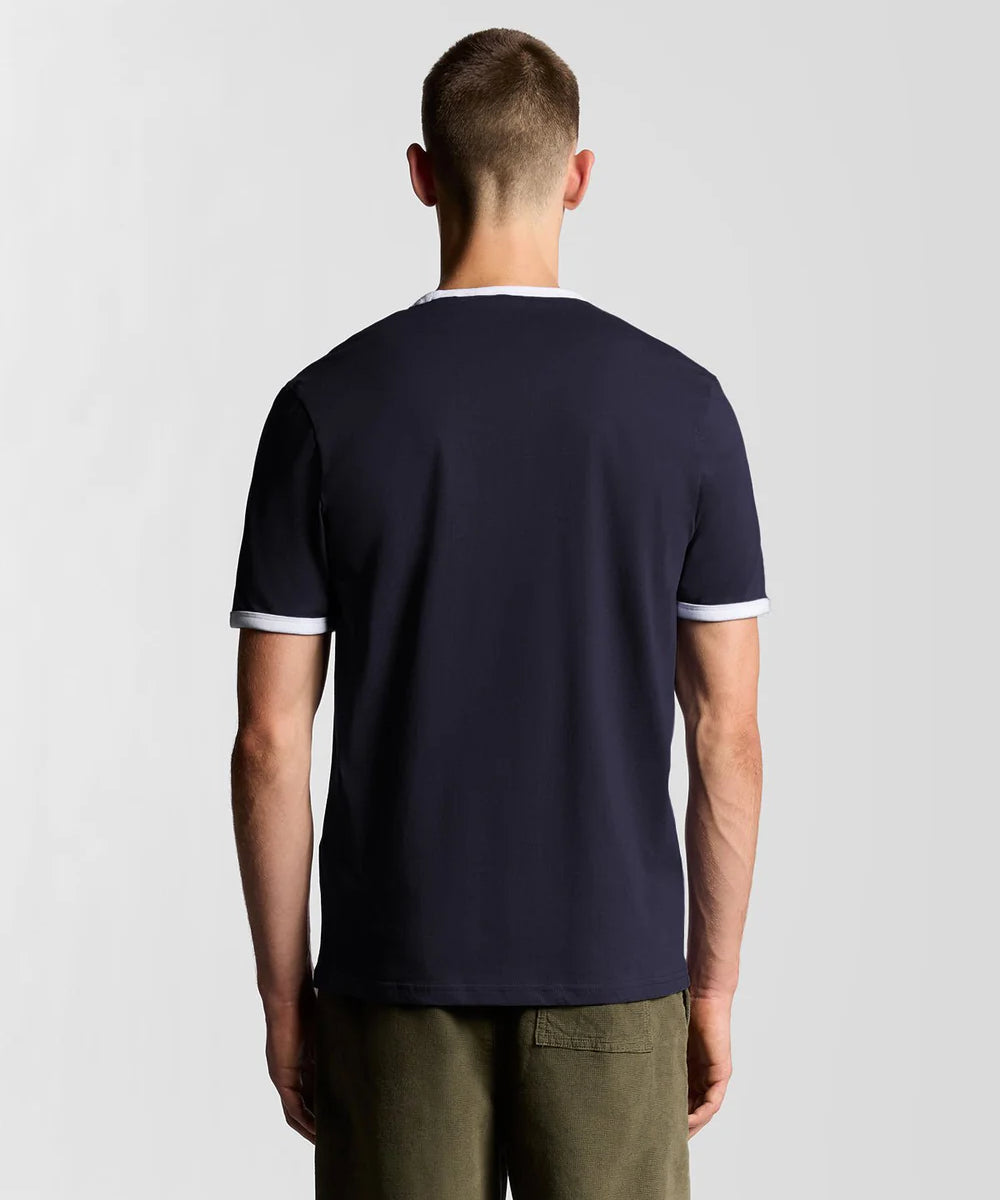 Lyle & Scott Ringer T-Shirt Dark Navy White hinten