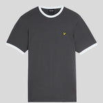 Lyle and Scott Ringer T-Shirt Gunmetal White