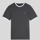Lyle and Scott Ringer T-Shirt Gunmetal White