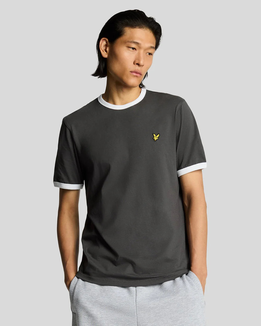 Lyle & Scott Ringer T-Shirt Gunmetal White