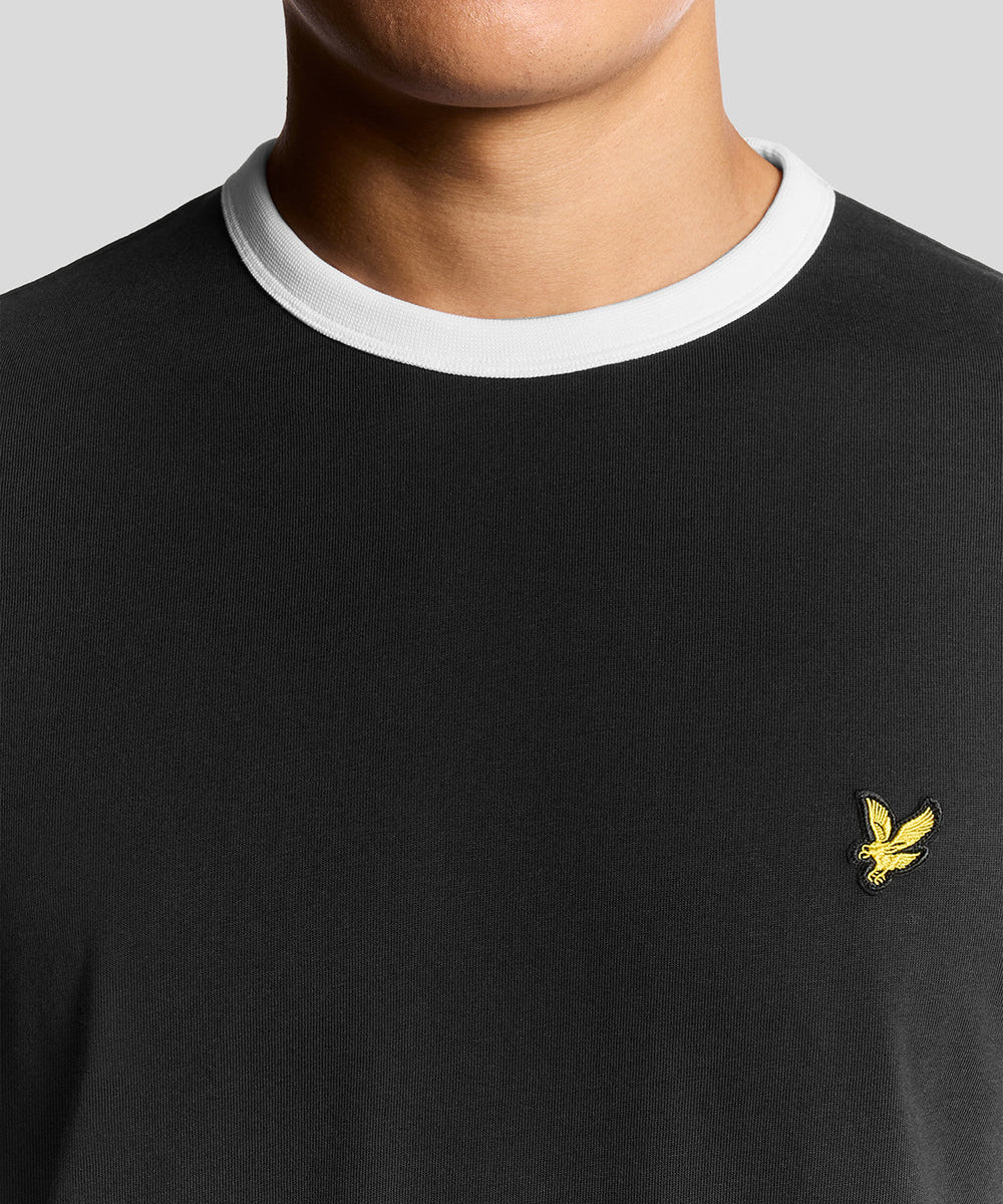 Lyle & Scott Ringer T-Shirt Jet Black Detailansicht