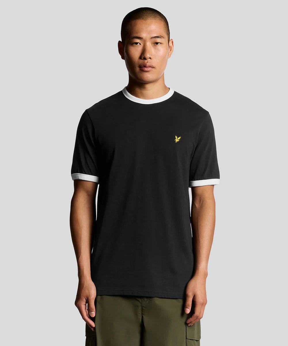 Lyle & Scott Ringer T-Shirt Jet Black White