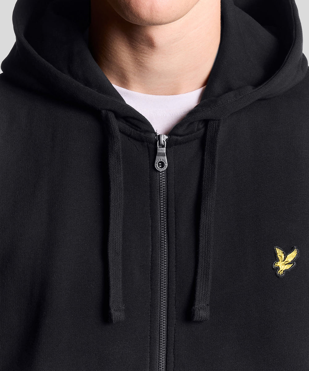 Lyle and Scott Zip Through Hoodie Jet Black Detailansicht