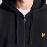 Lyle and Scott Zip Through Hoodie Jet Black Detailansicht