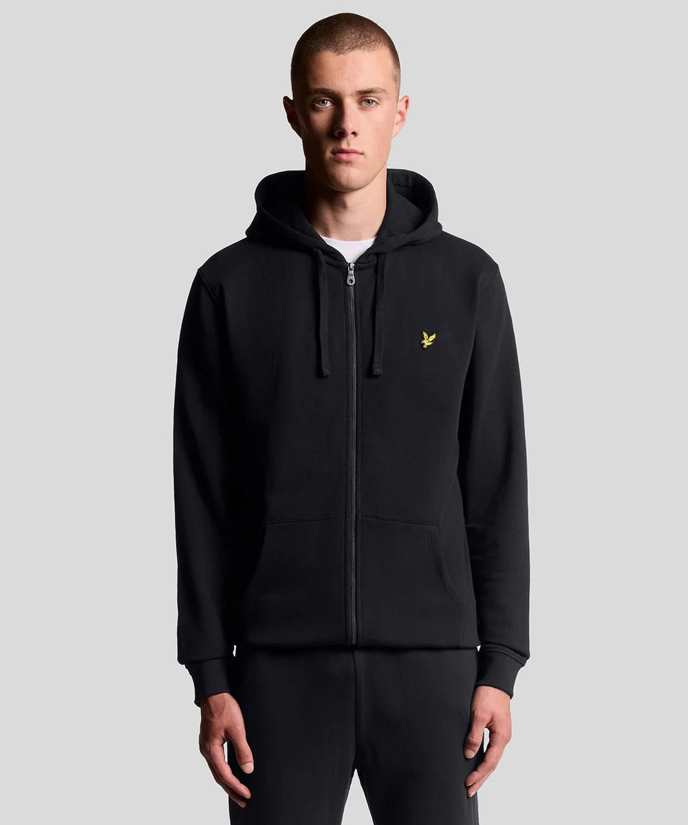 Lyle & Scott Zip Through Hoodie - Jet Black