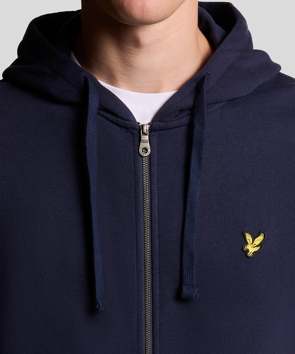 Lyle and Scott Zip Through Hoodie Navy Detailansicht