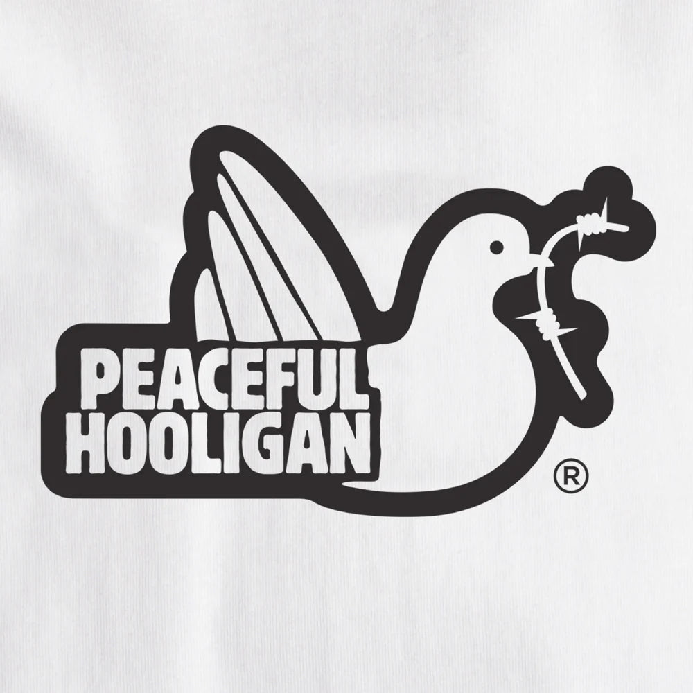 Detailansicht Peaceful Hooligan Outline T-Shirt White 