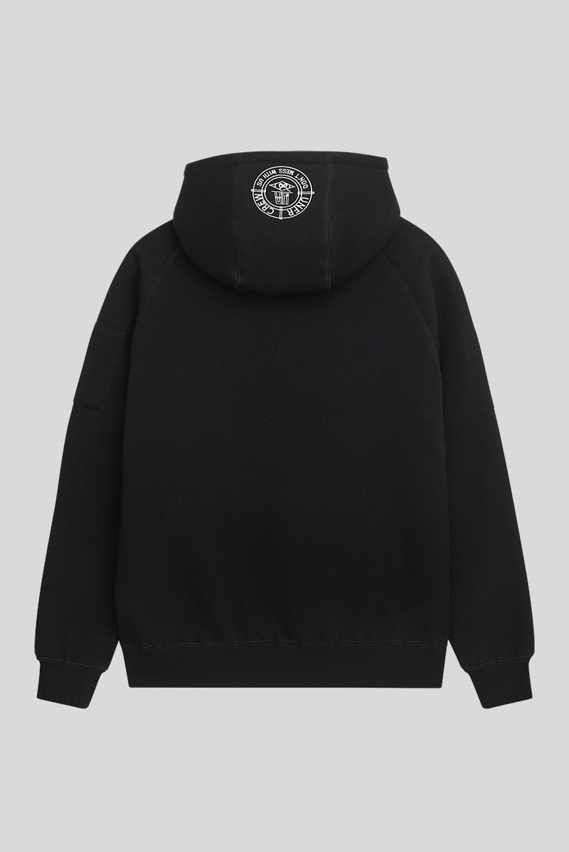 Ein schwarzer Unfair Ninja Zipper von hinten