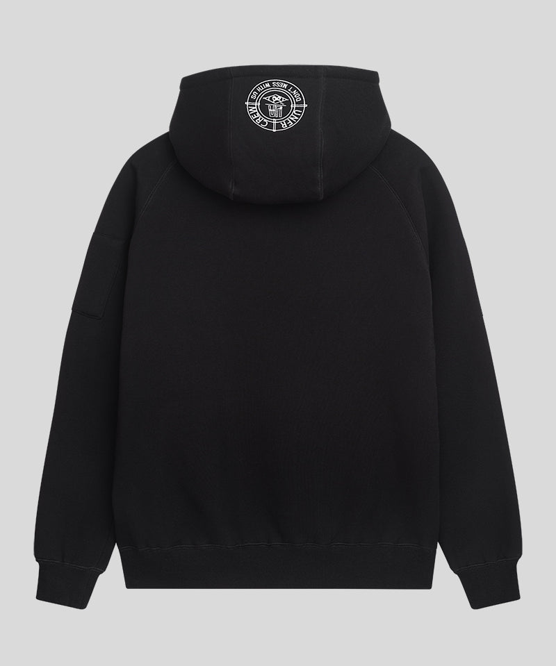 Ein schwarzer Unfair Ninja Zipper von hinten